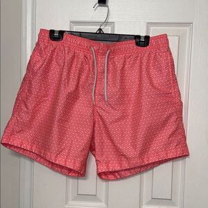 H&M Pink Swim Trunks Relaxed Fit Elastic Waist